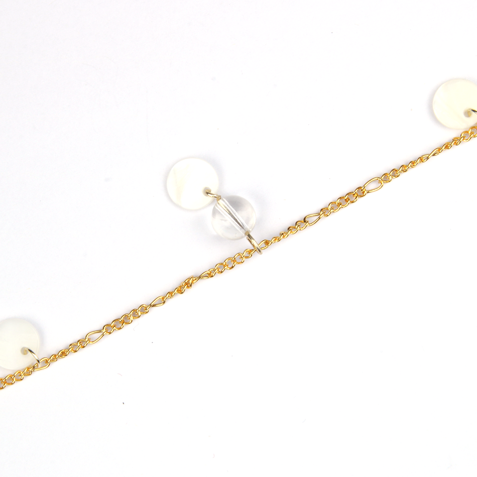 clear quartz with 18k gold chain and mother of pearl minimalist crystal necklace for fashion outfit and energy amplify crystal jewelry