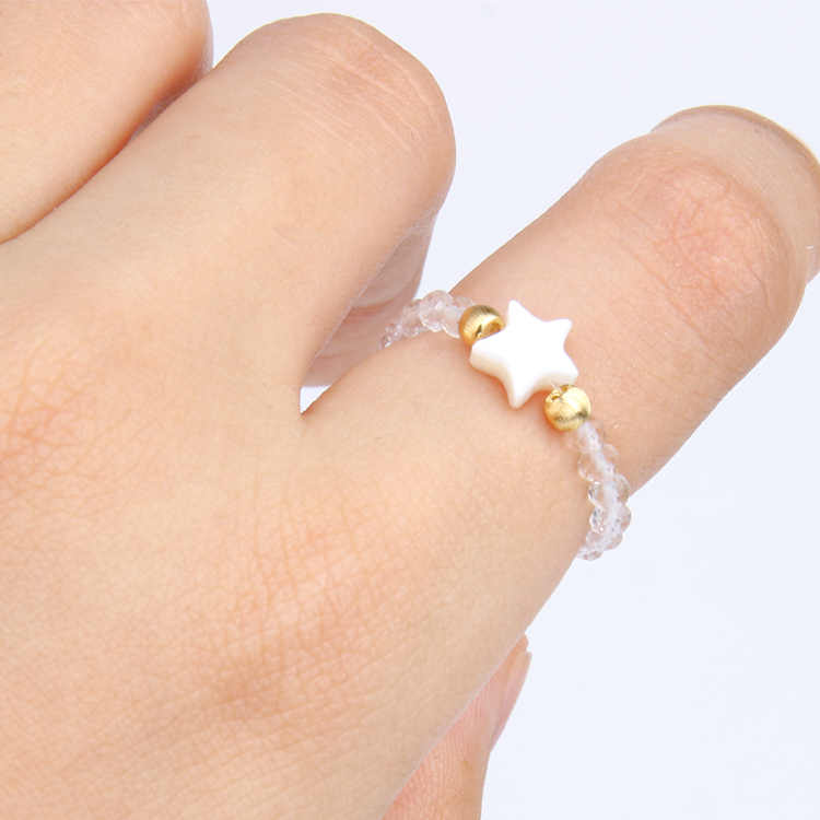 2mm faceted clear quartz jewelry with 18k gold cats eye threaded beads minialist crystal jewelry