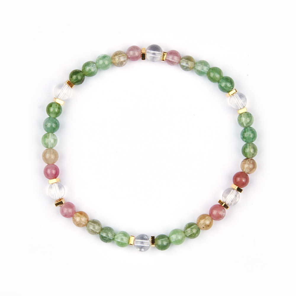 Rainbow Tourmaline & Clear Quartz Radiant Balance Bracelet