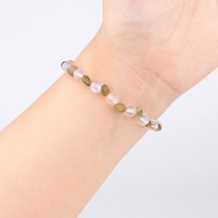 Blue Moonstone & Green Tourmaline Forest Light Bracelet