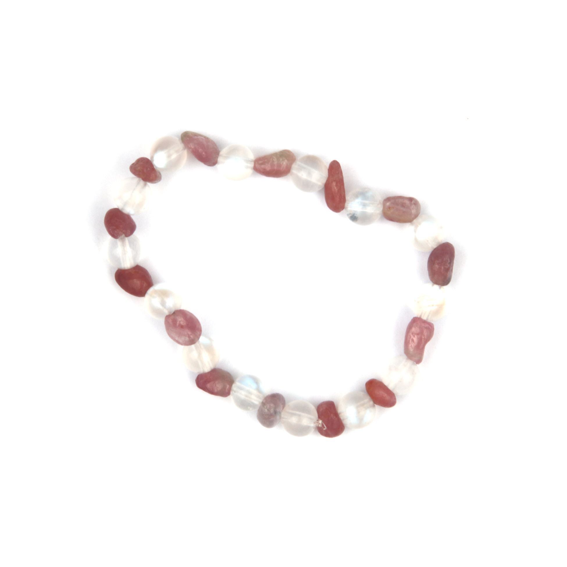 6mm blue moonstone 2-7 mm raw shape pink tourmaline bracelet for women elegance chic crystal jewellry