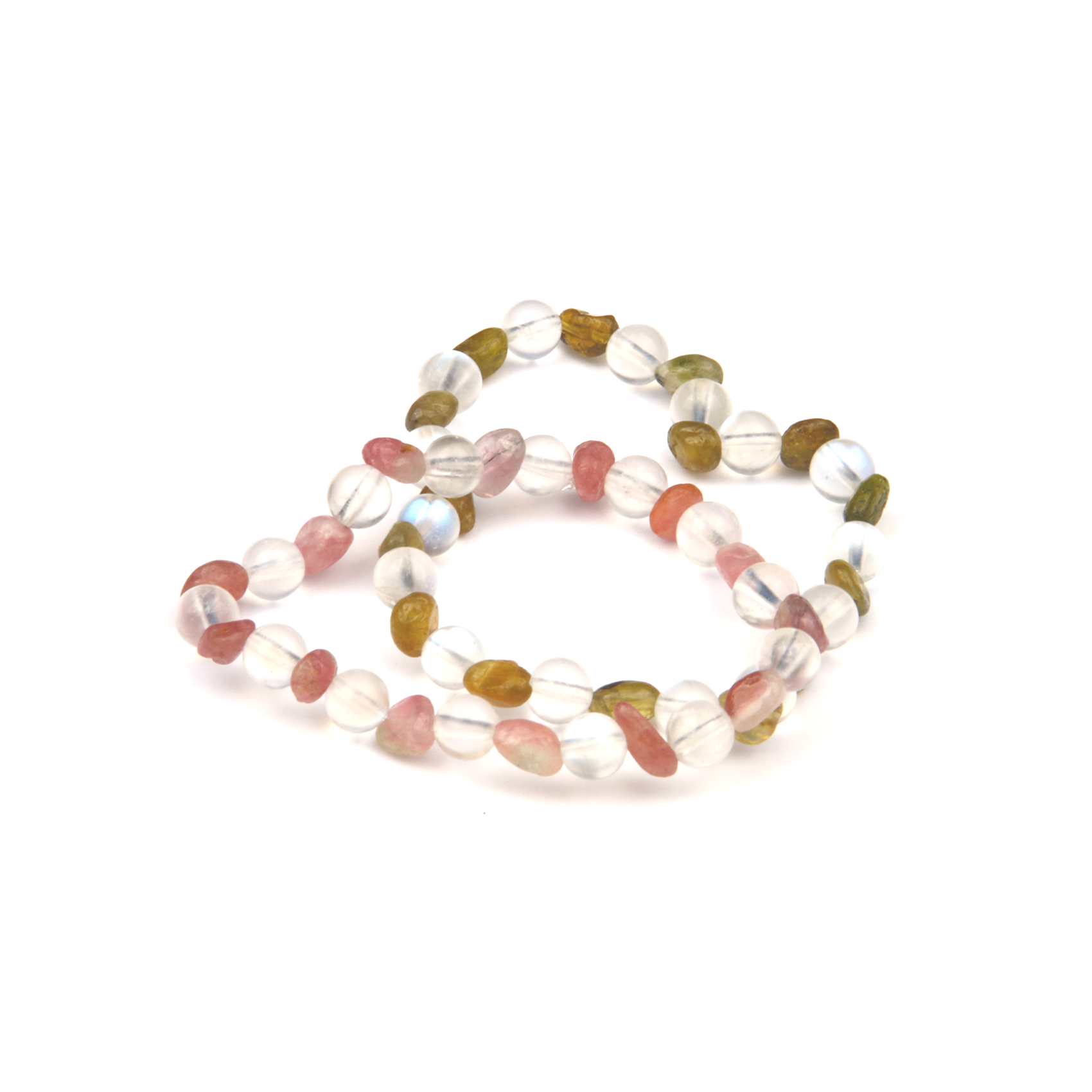 6mm blue moonstone 2-7 mm raw shape pink tourmaline bracelet for women elegance chic crystal jewellry