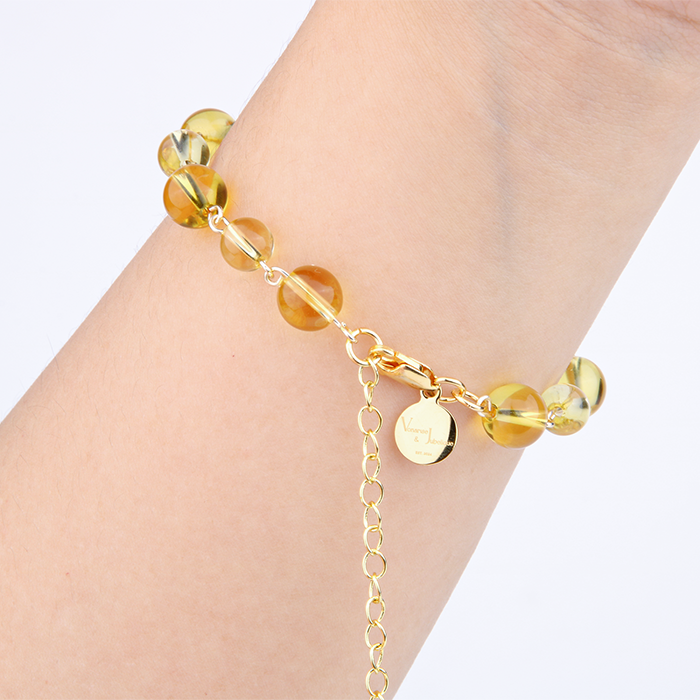 high quality citrine with 18k gold crsytal bracelet for attract abundance jewelry