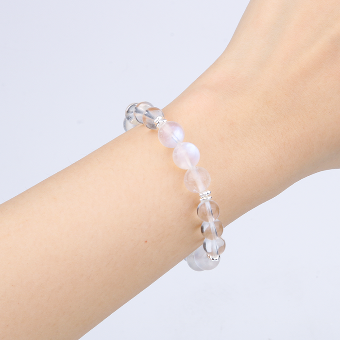 Moonstone & Clear Quartz Bracelet