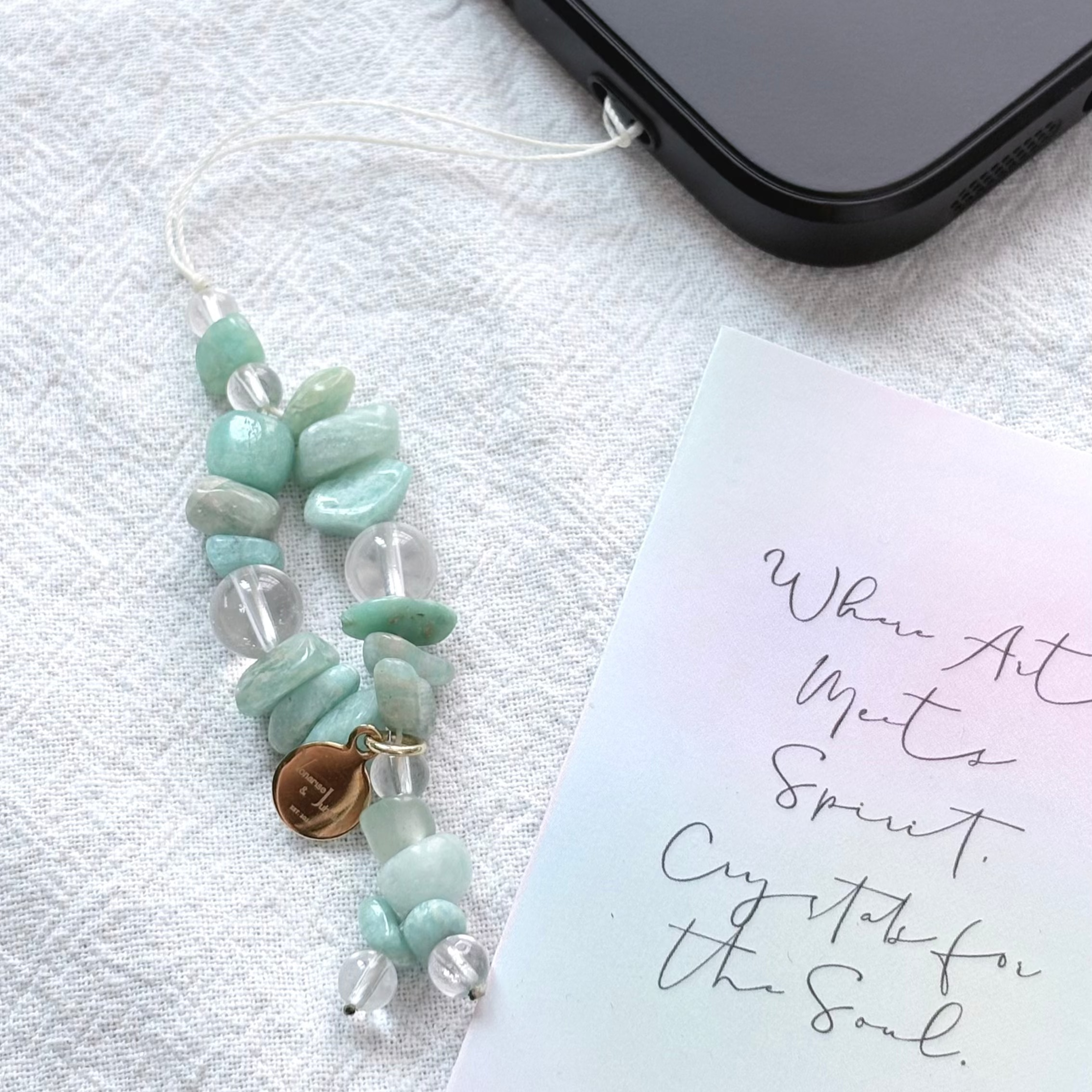 Amazonite & Clear Quartz Calm Focus Charm Strap