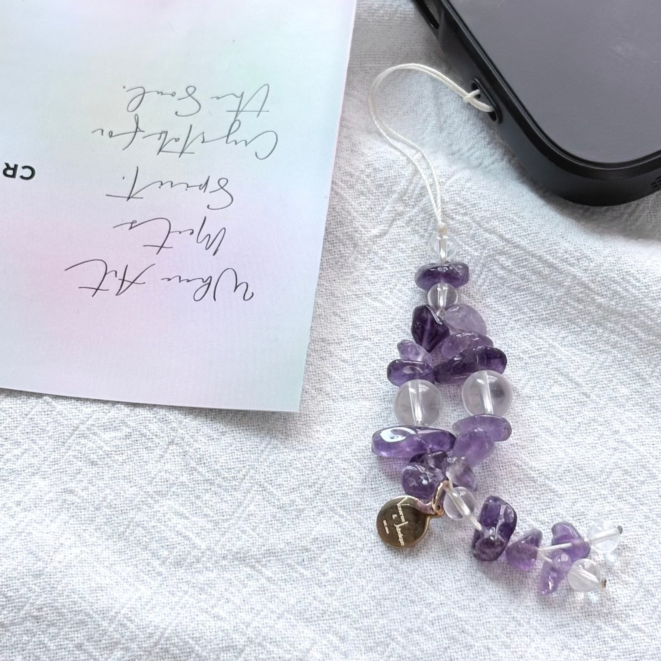 Amethyst & Clear Quartz Mind Light Charm Strap