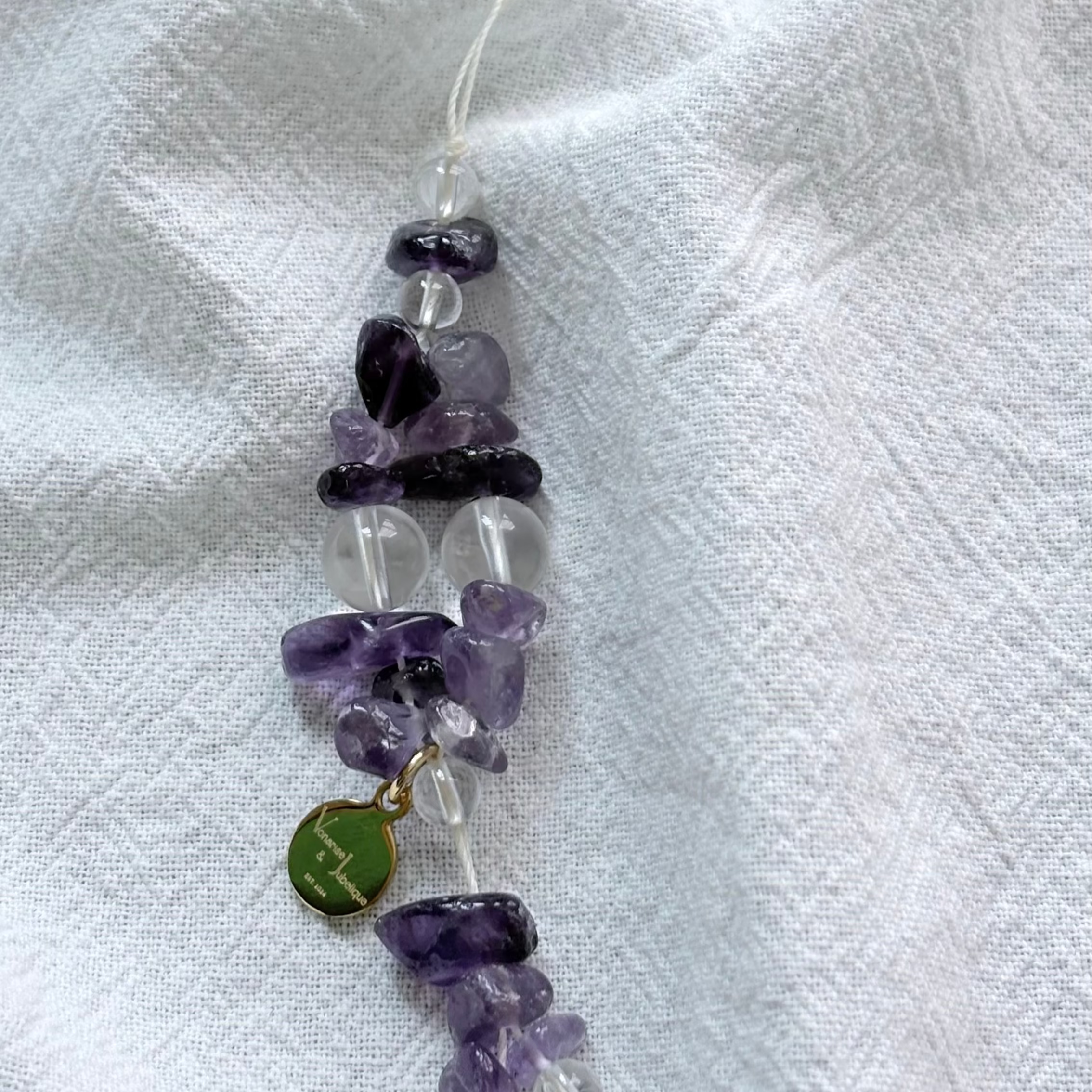 Amethyst & Clear Quartz Mind Light Charm Strap