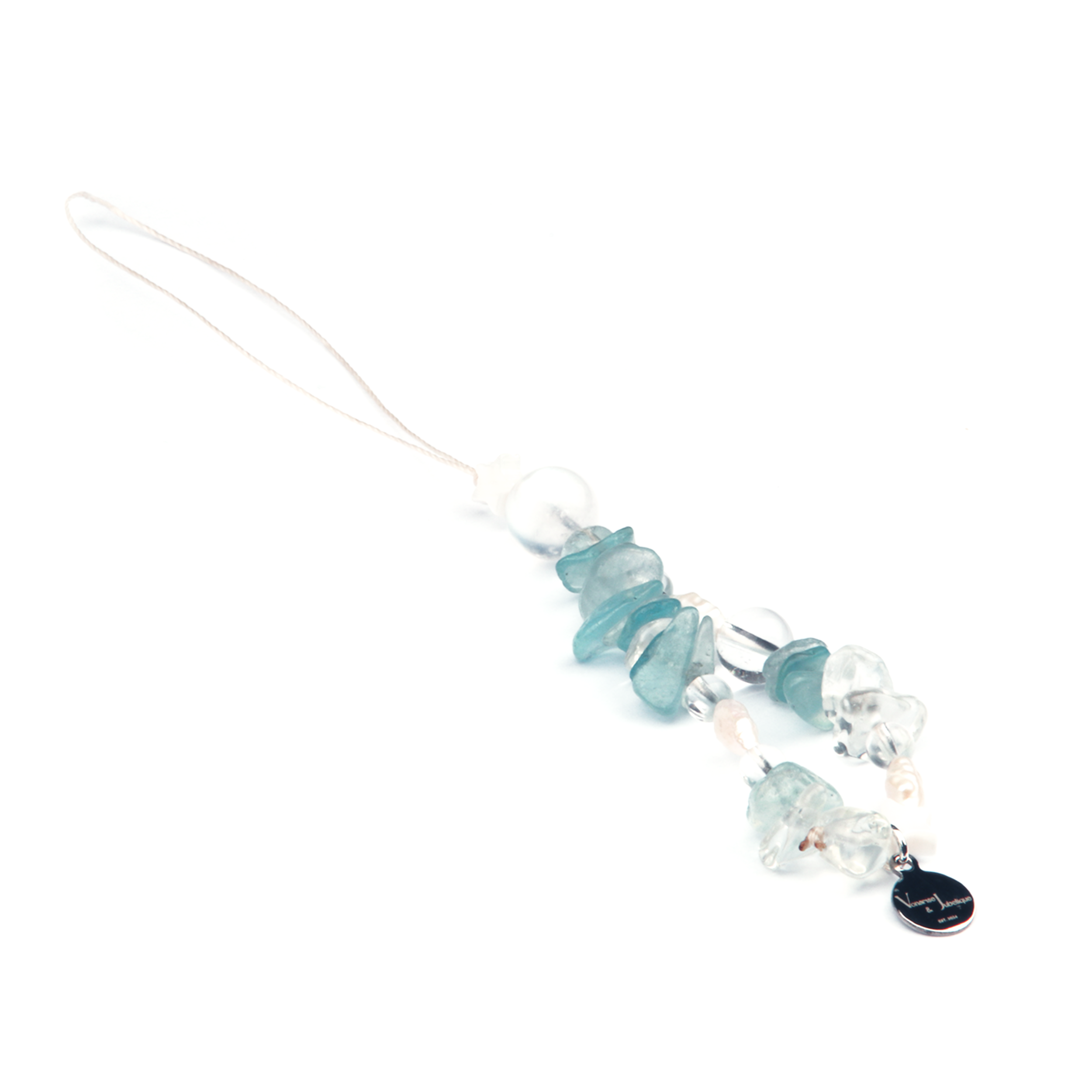 Aquamarine & Blue Moonstone & Clear Quartz & Opal Pearl Dream Tide Charm Strap