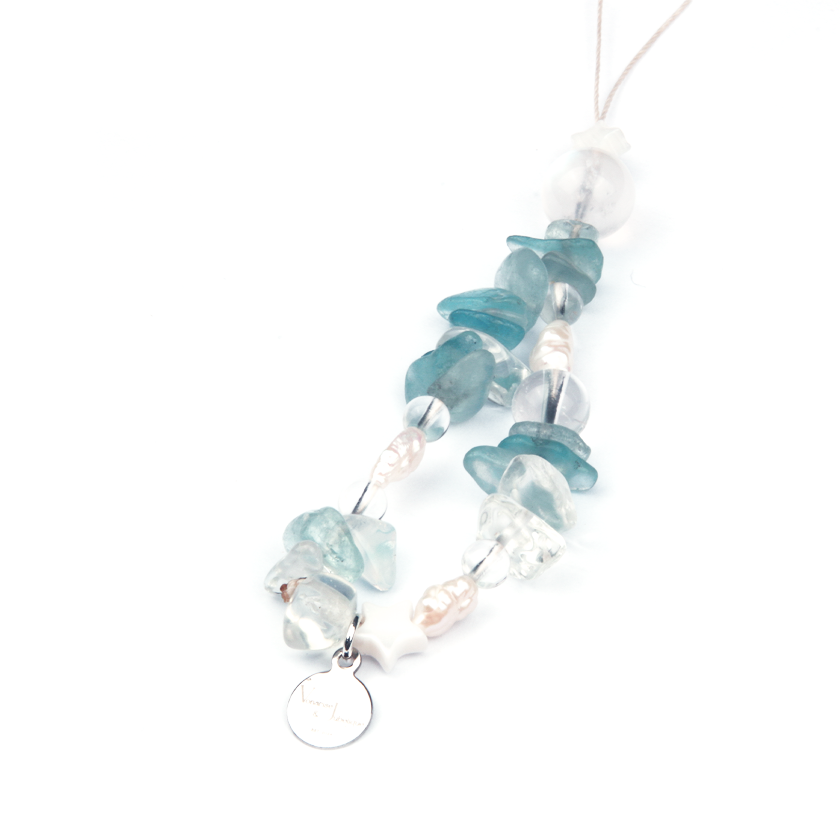 Aquamarine & Blue Moonstone & Clear Quartz & Opal Pearl Dream Tide Charm Strap