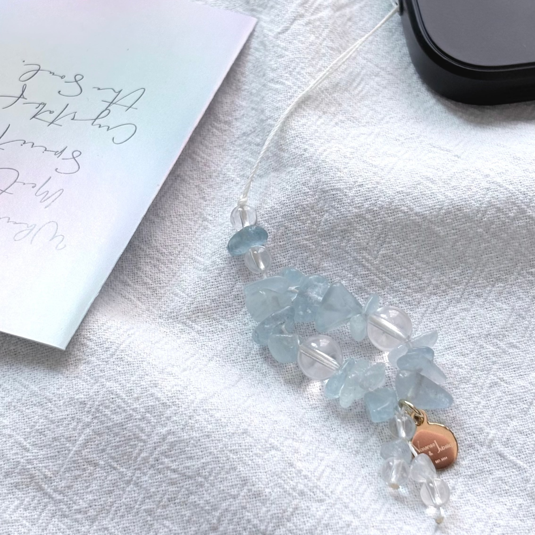 Aquamarine & Clear Quartz Ocean Clarity Charm Strap