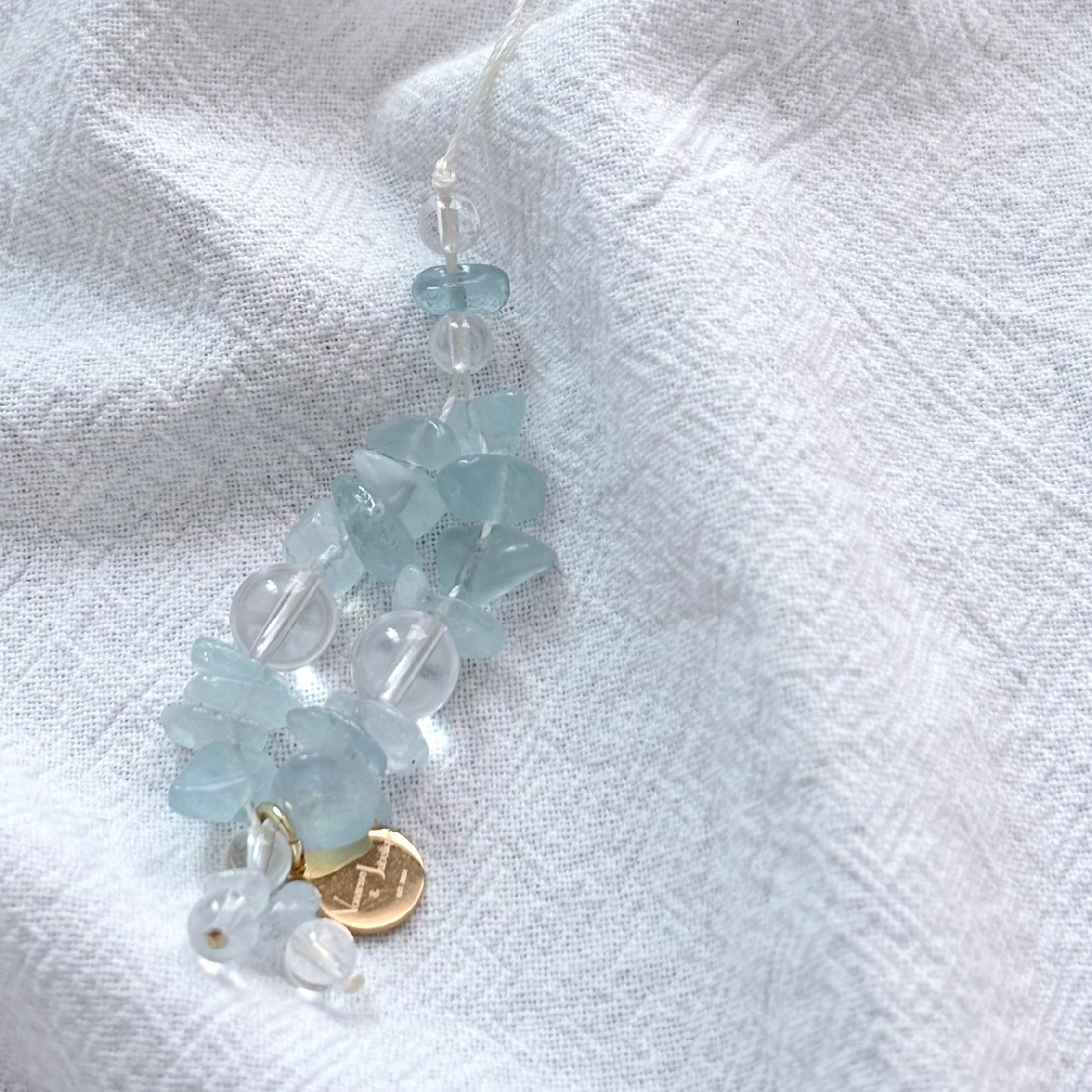 Aquamarine & Clear Quartz Ocean Clarity Charm Strap