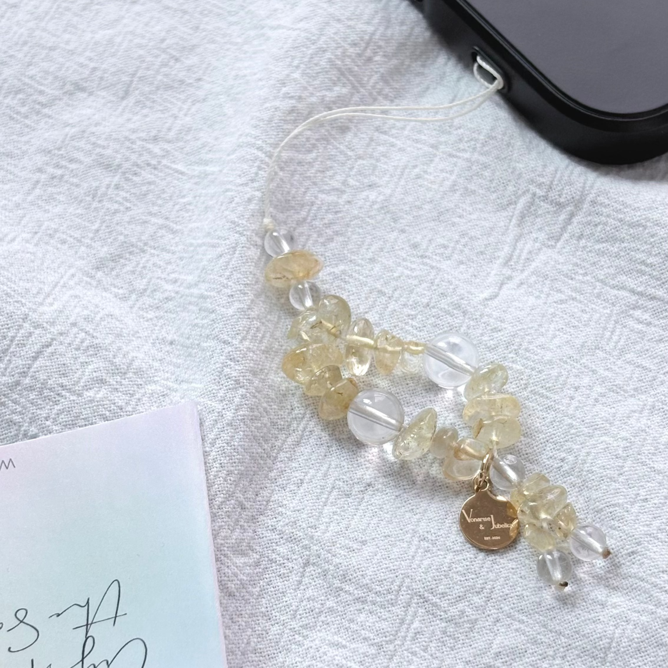Citrine & Clear Quartz Golden Clarity Charm strap