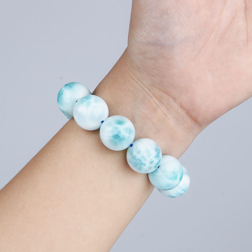 larimar crystal bracelet for ocean energy dolphin stone crystal jewelry