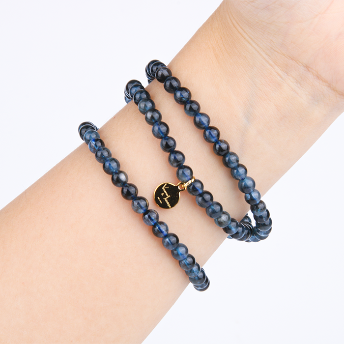 aquamarine crystal bracelet in three circle for ocean energy