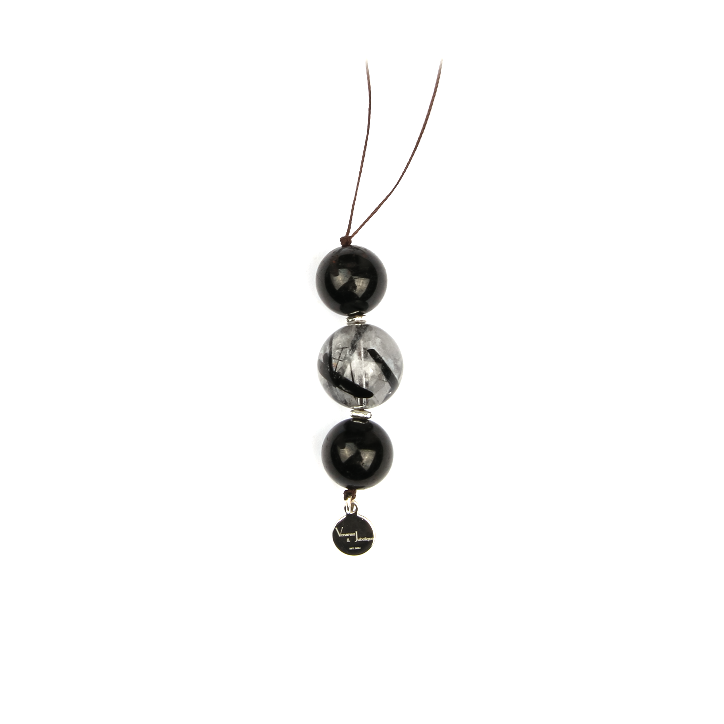 Black Tourmaline Rutilated Quartz Charmstrap
