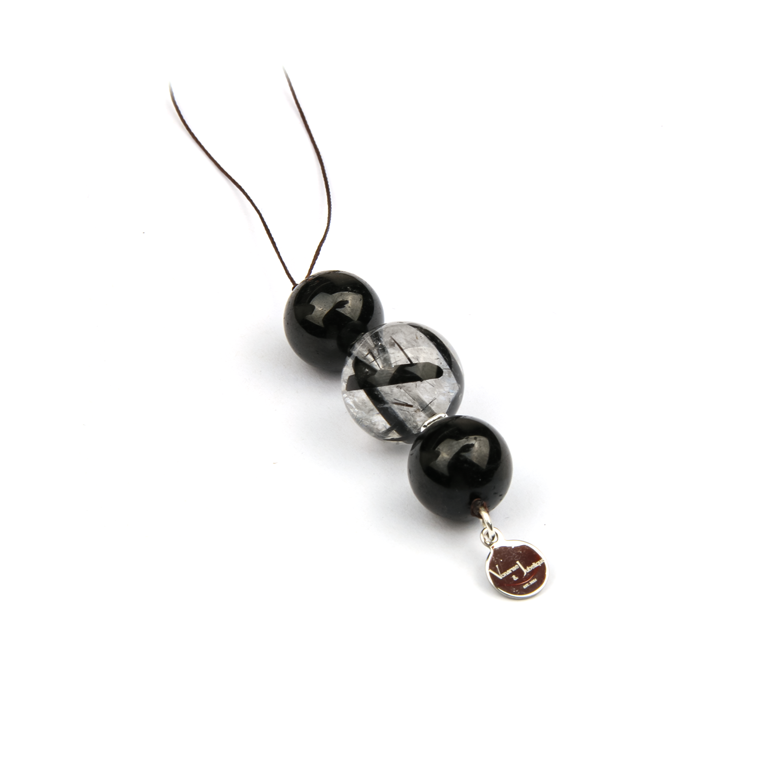 Black Tourmaline Rutilated Quartz Charmstrap