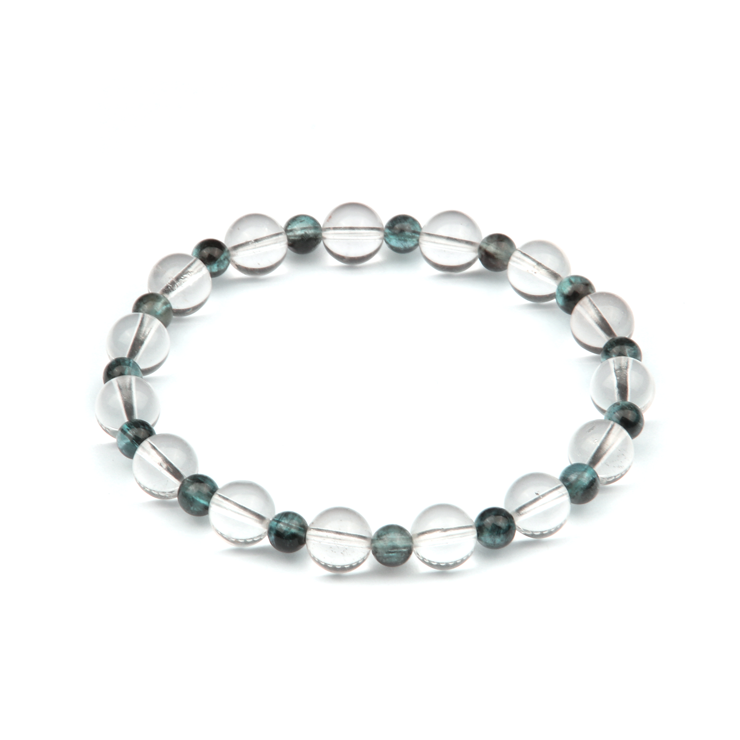 aquamarine with clear quartz minimalist crystal bracelet for fashion outfit and crystal bracelet