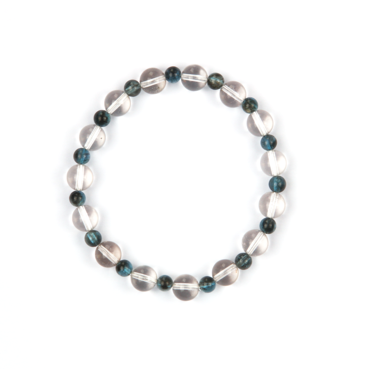 clear quartz with aquamarine crsytal bracelet