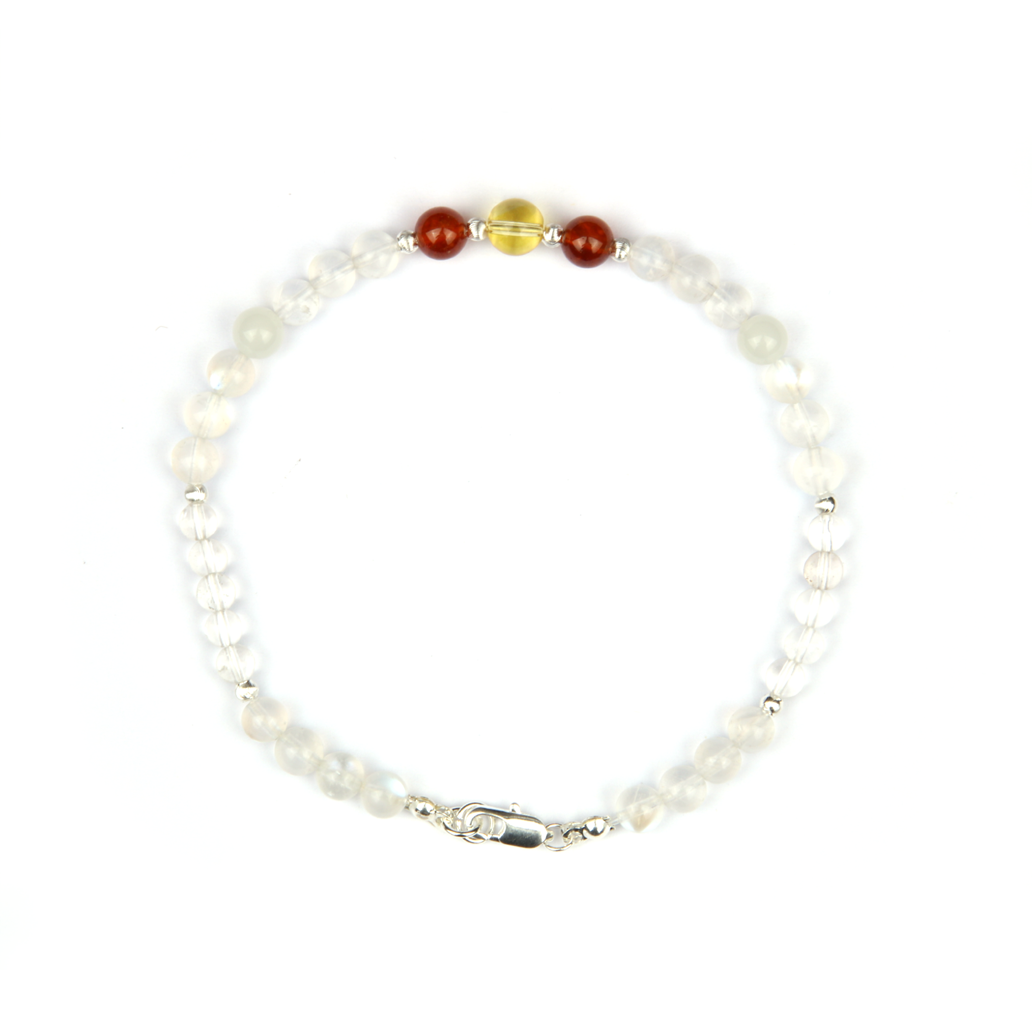 Moonstone & Clear Quartz & Garnet & Citrine Celestial Whisper Bracelet