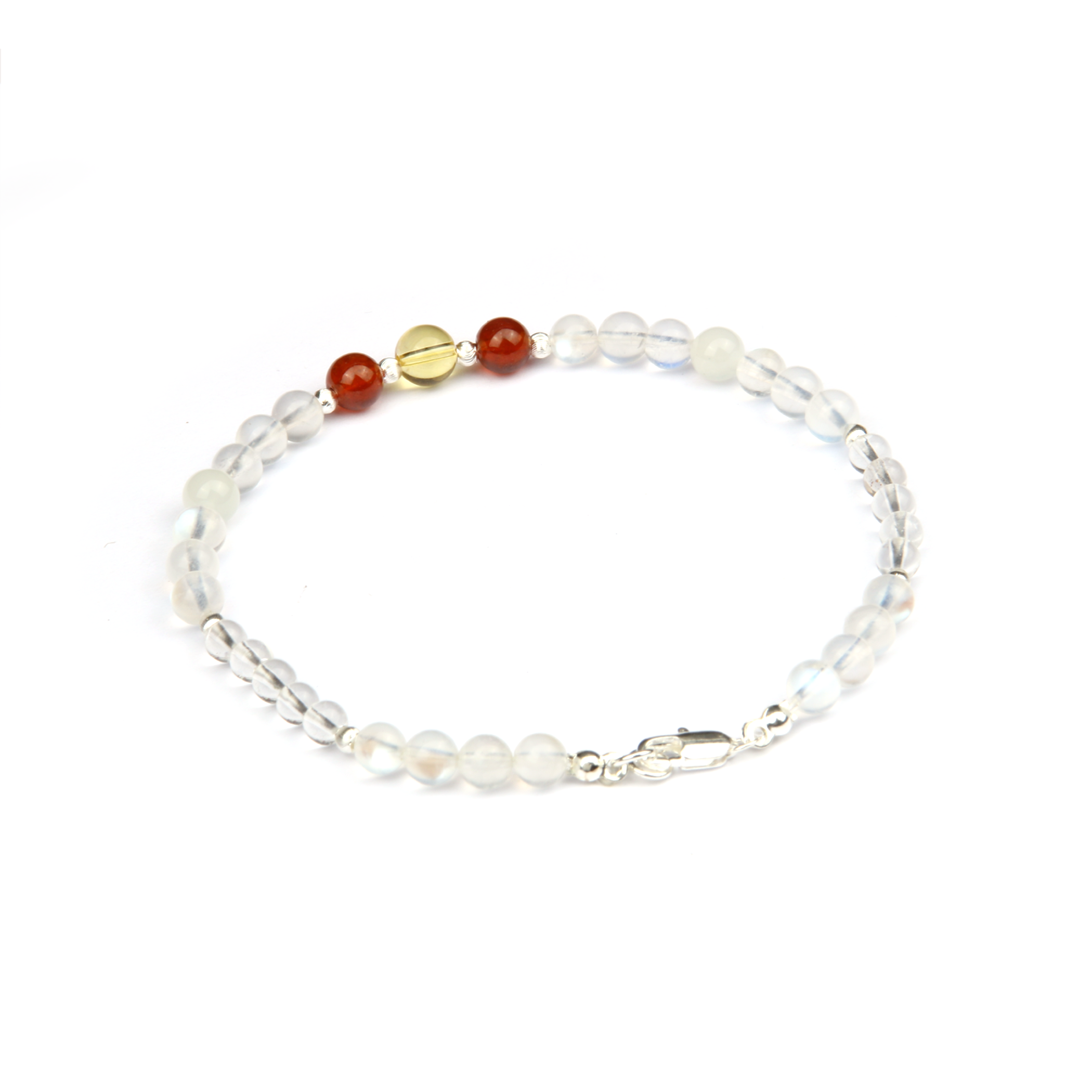 Moonstone & Clear Quartz & Garnet & Citrine Celestial Whisper Bracelet
