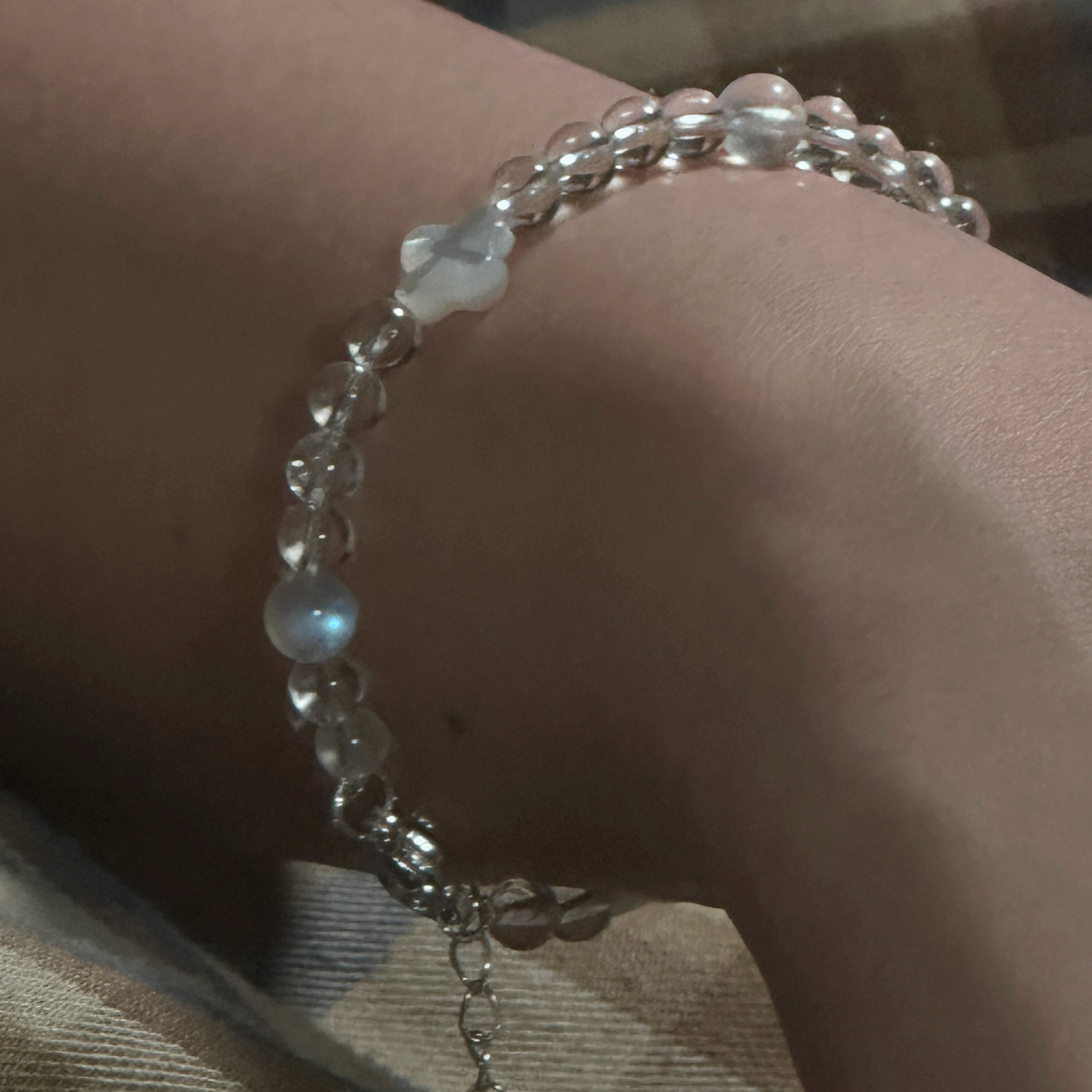 Clear Quartz & Blue Moonstone Tranquility Bracelet