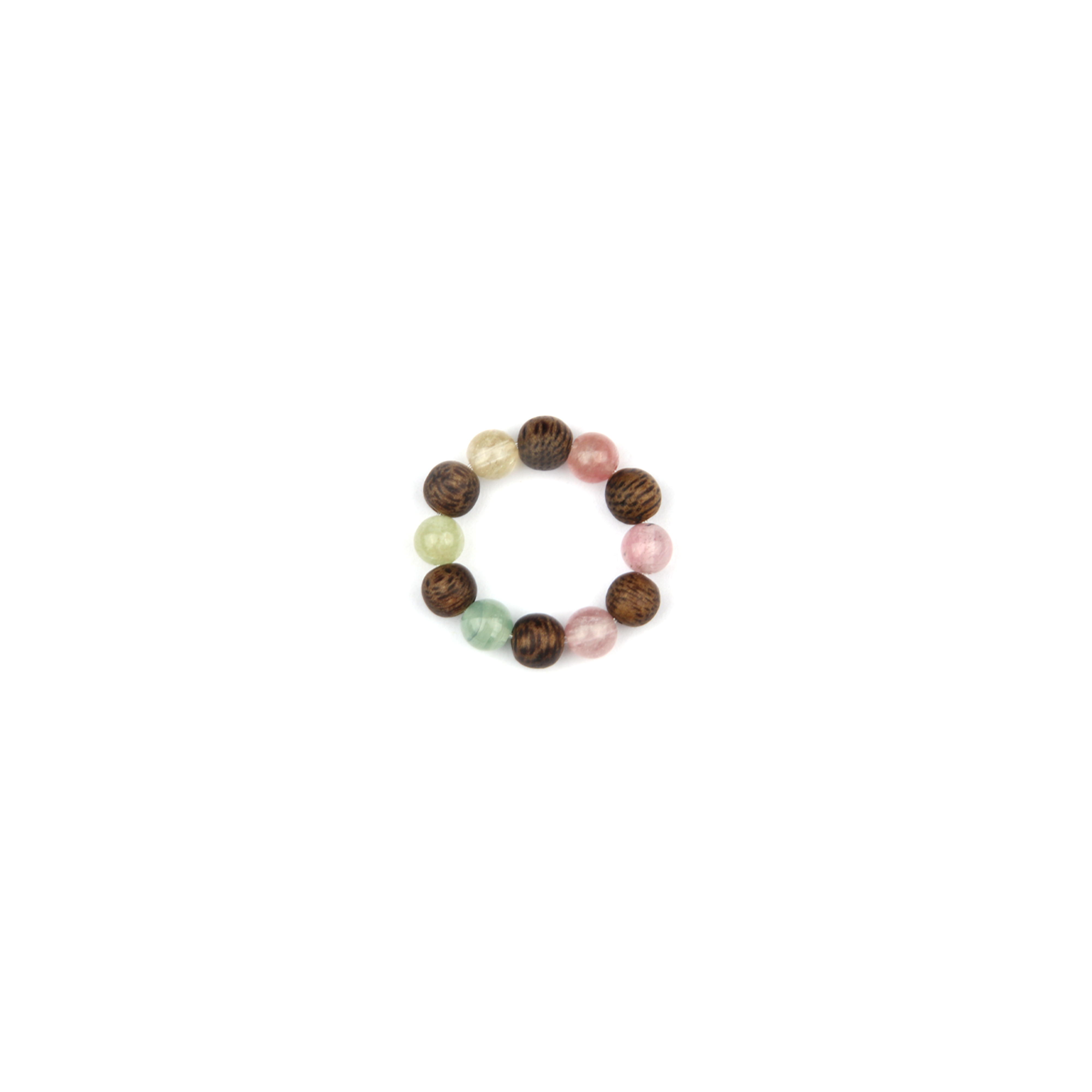 wood with tourmaline natural crystal beaded jewelry for all chakra and energy balance