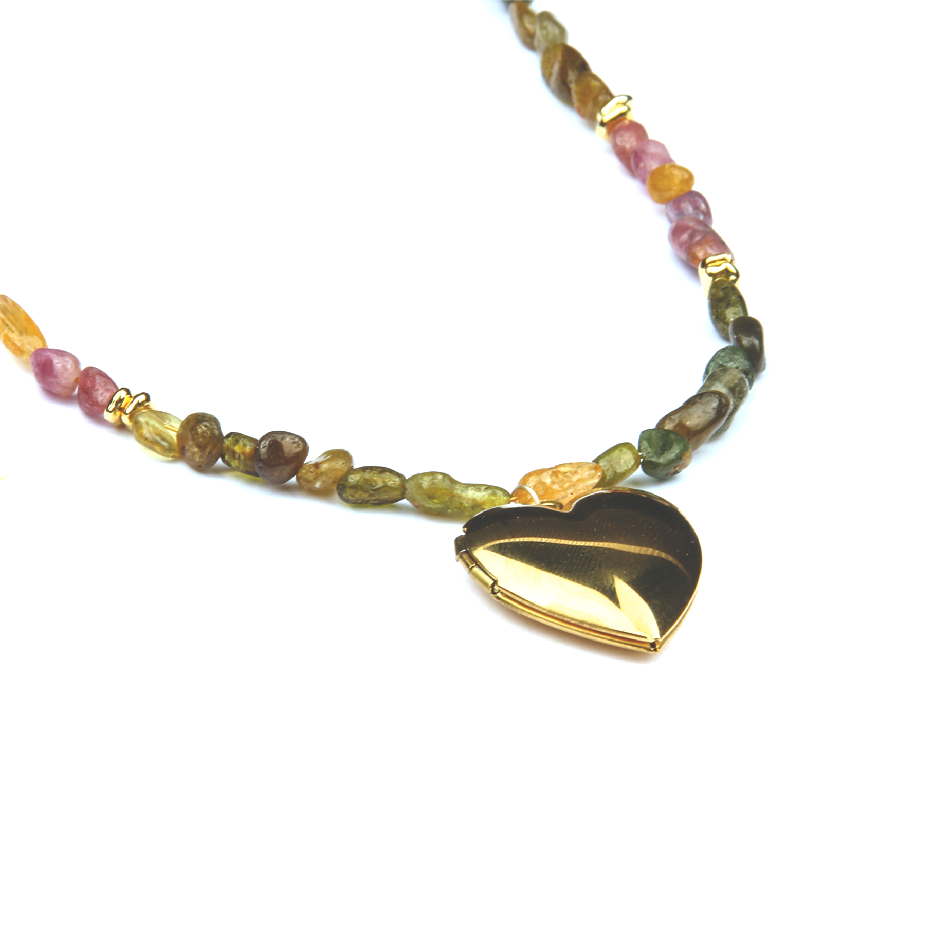 raw shape pink and green tourmaline and 18k gold accent crystal bracelet minimalist boho and elegance crystal jewelry gift for her