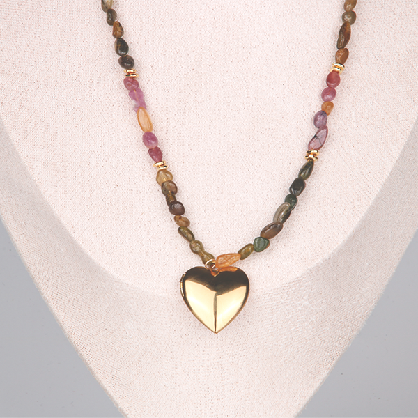 raw shape pink and green tourmaline and 18k gold accent crystal bracelet minimalist boho and elegance crystal jewelry gift for her