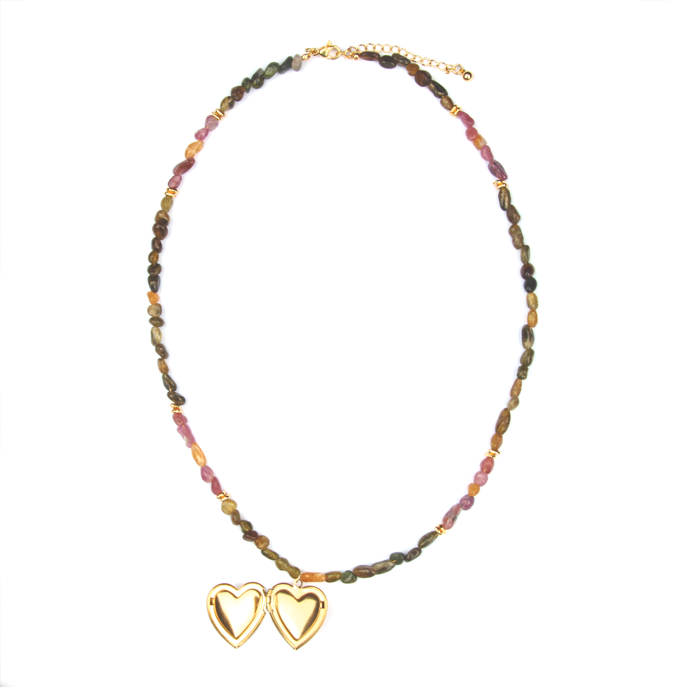 raw shape pink and green tourmaline and 18k gold accent crystal bracelet minimalist boho and elegance crystal jewelry gift for her