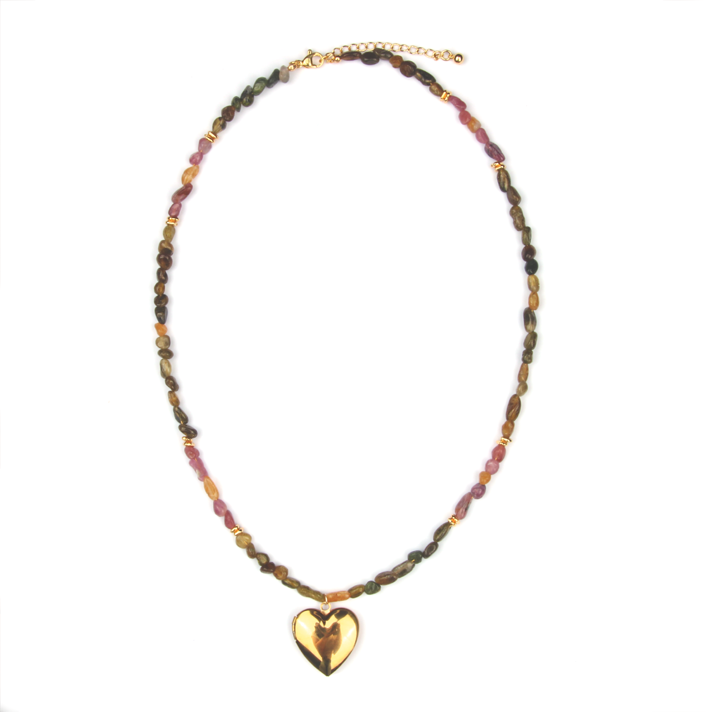 raw shape pink and green tourmaline and 18k gold accent crystal bracelet minimalist boho and elegance crystal jewelry gift for her