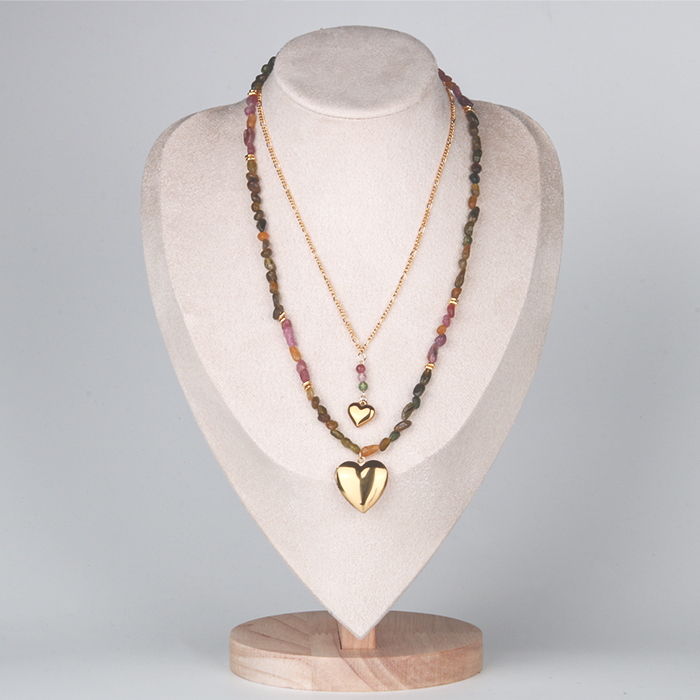 Tourmaline Petal Harmony Figaro 18k Gold Chain Necklace