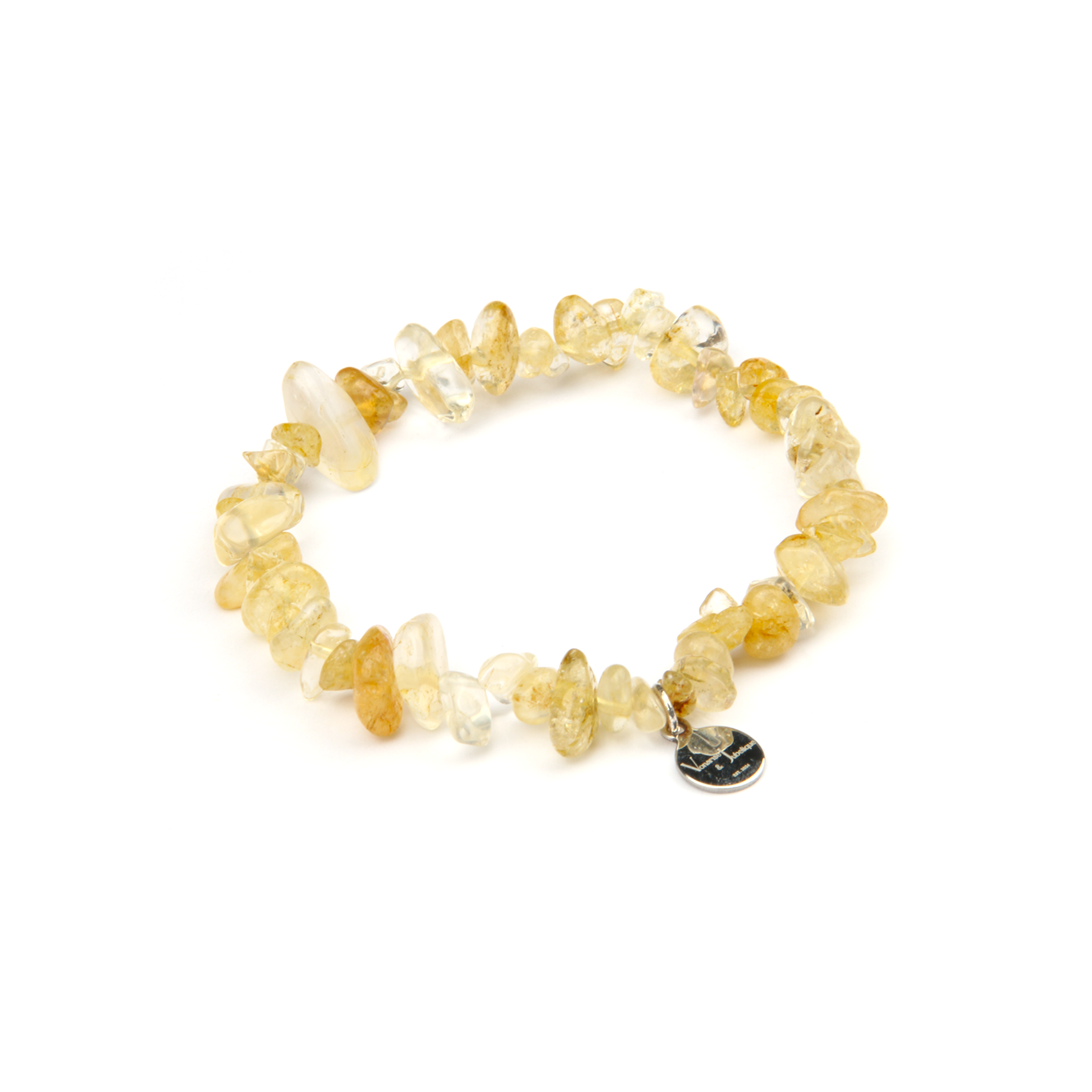 Minimalist chip crystal bracelet with raw-shaped citrine, showcasing golden hues and vibrant positive energy