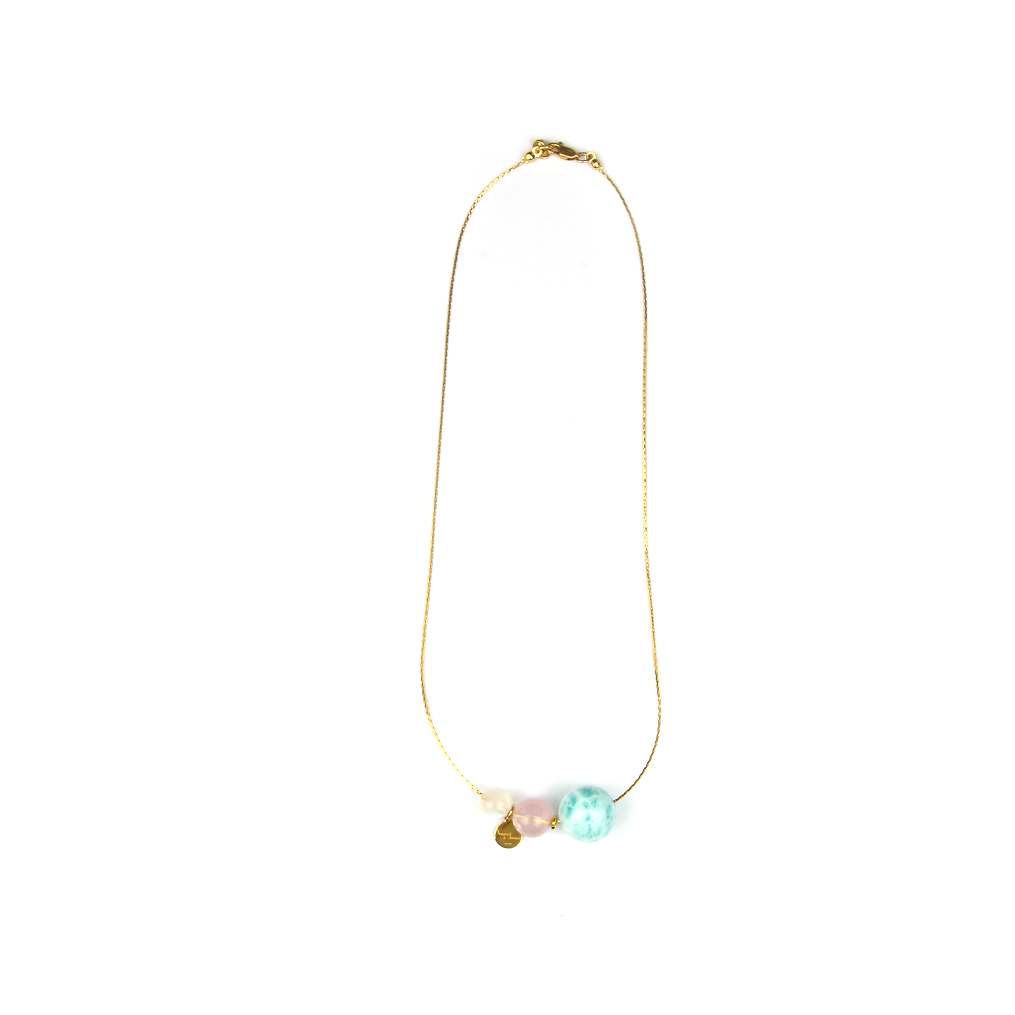 Moonstone Larimar Rose Quartz Necklace