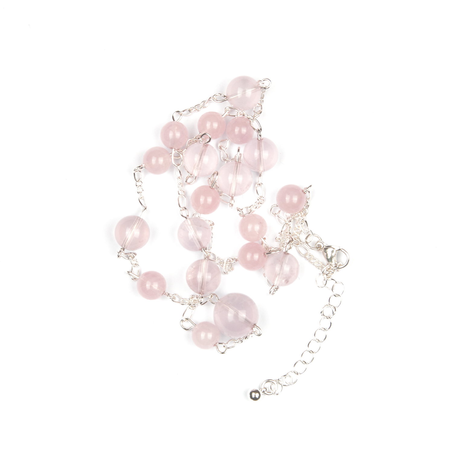 rose quartz and starlight rose quartz crsytal bracelet with s925 silver accent love attraction crystal jewelry