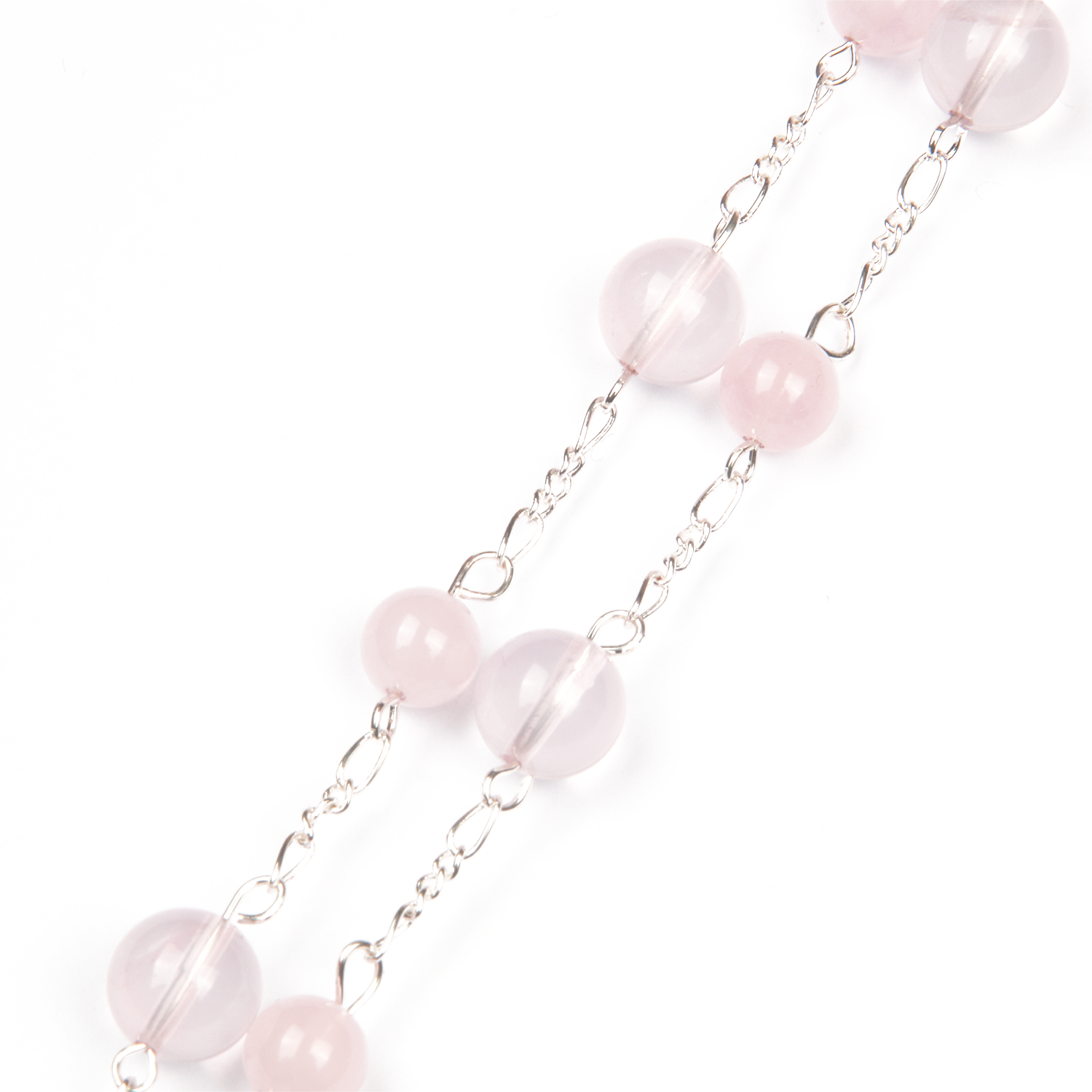 rose quartz and starlight rose quartz crsytal bracelet with s925 silver accent love attraction crystal jewelry