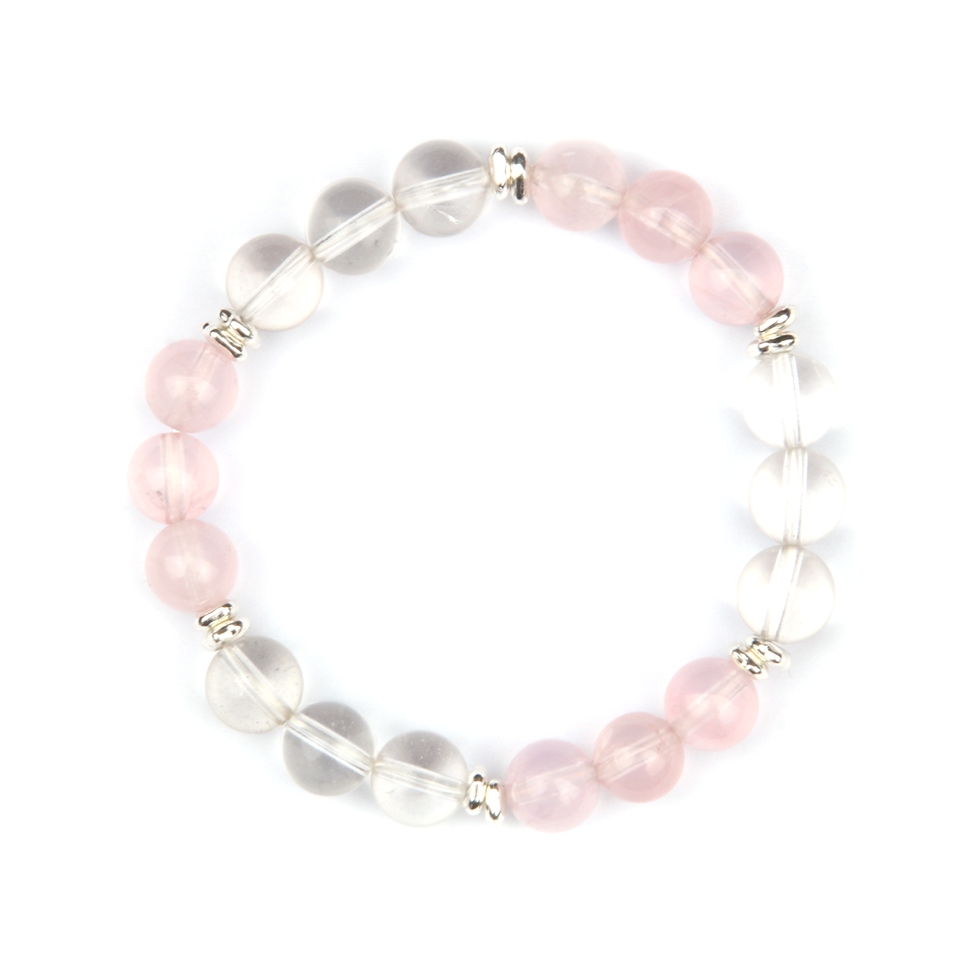 rose quartz with clear quartz minimalist crystal bracelet for fashion outfit grounding energy and love attraction crystal jewelry