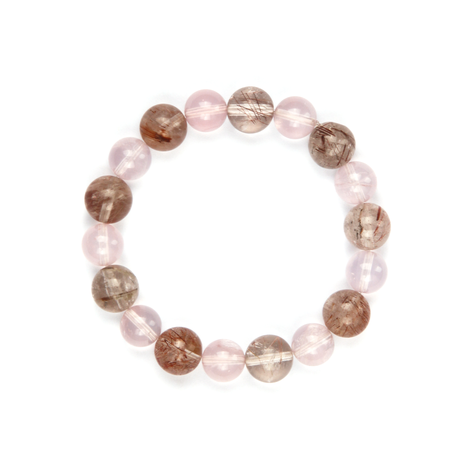 bronze rutilated quartz with starlight rose quartz crystal bracelet for love attraction and abundance attraction