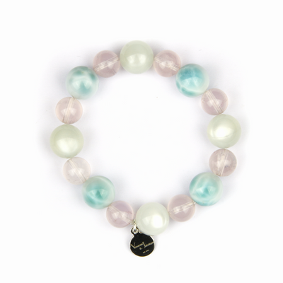11mm larimar with 8.5mm starlight rose quartz with 10mm white moon light bracelet for women ocean energy crystal jewelry gift jewelry