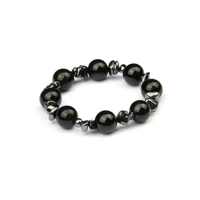 black tourmaline with hematite crystal bracelet for men bold statement