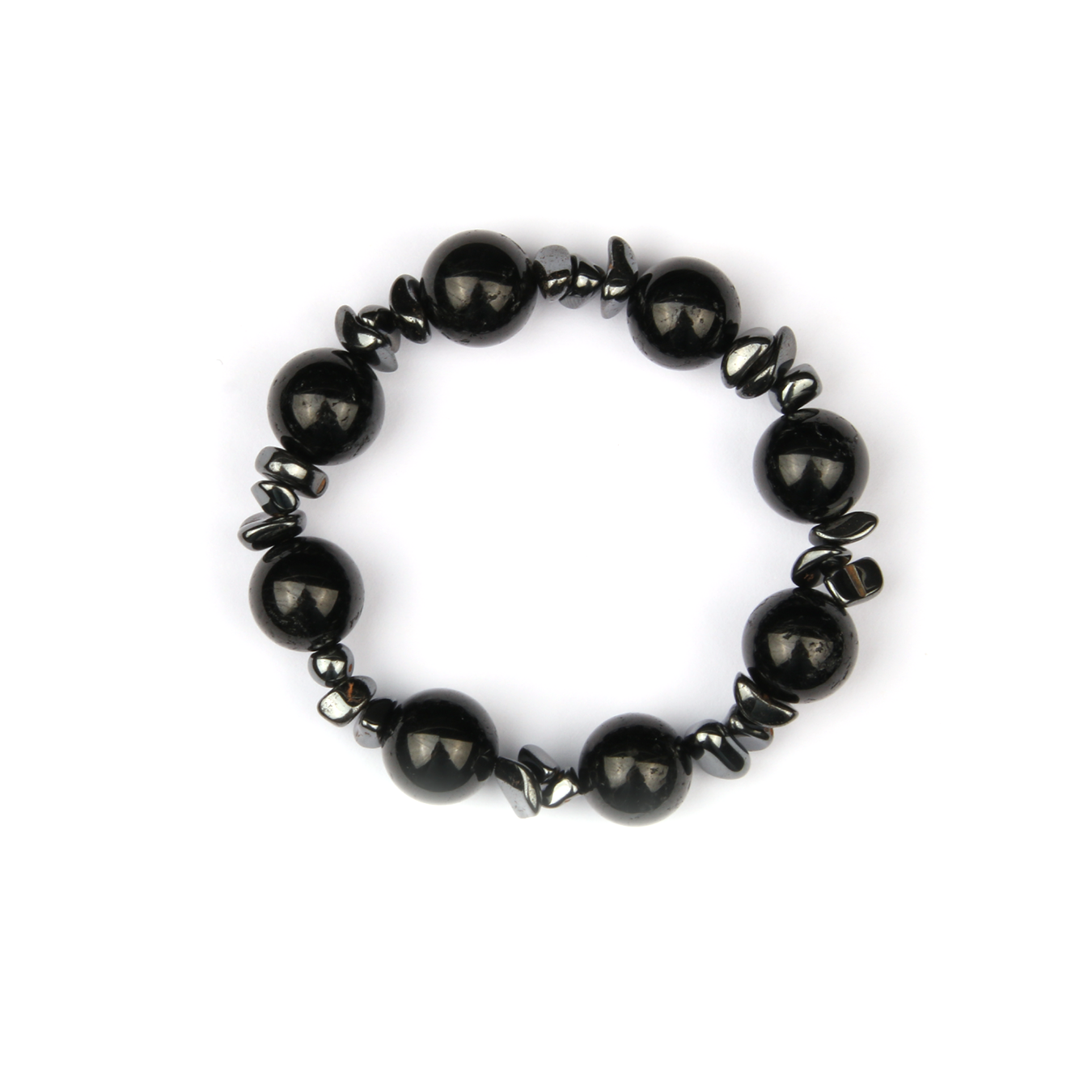 black tourmaline with hematite crystal bracelet for men bold statement