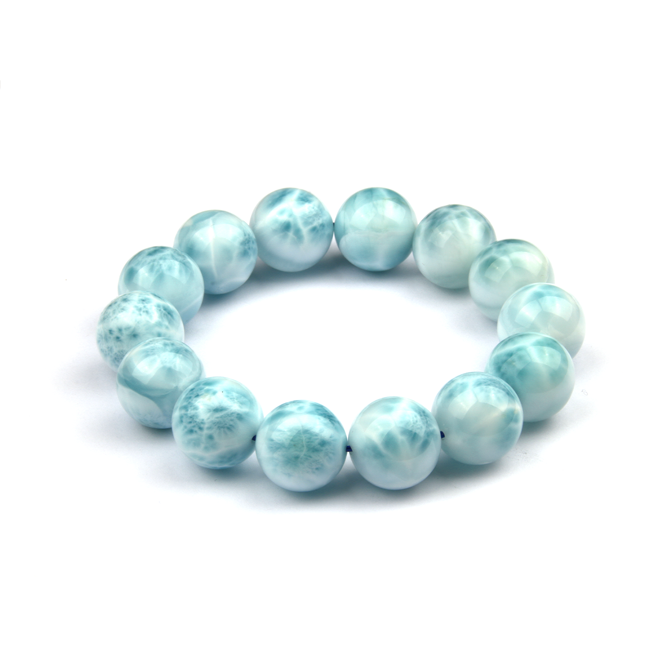 14mm natural Larimar bracelet dolphin stone ocean energy crystal jewelry gift bracelet