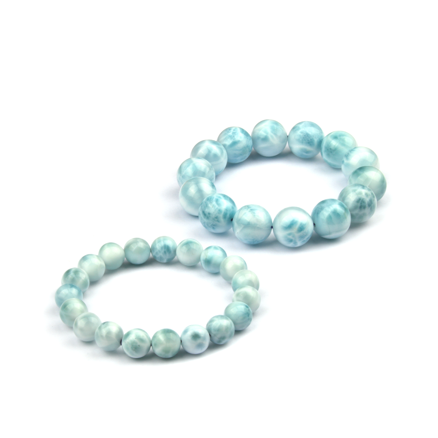 14mm natural Larimar bracelet dolphin stone ocean energy crystal jewelry gift bracelet