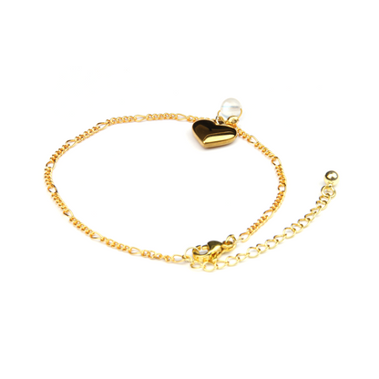blue moonstone with 18k gold chain and stainless steel minimalist crystal bracelet for fashion outfit and feminine energy crystal jewelry