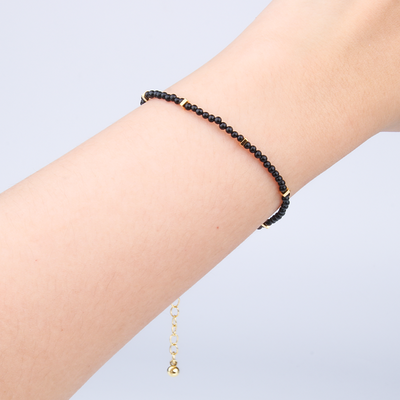 black agate minimalist crystal bracelet for fashion outfit crystal bracelet