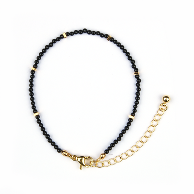 black agate minimalist crystal bracelet for fashion outfit crystal bracelet