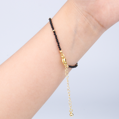 black agate minimalist crystal bracelet for fashion outfit crystal bracelet