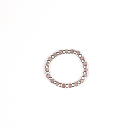 strawberry rose quartz crsytal bracelet with s925 silver accent love attraction crystal jewelry