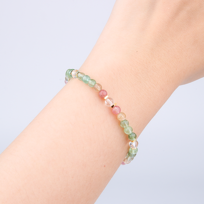 Rainbow Tourmaline & Clear Quartz Radiant Balance Bracelet