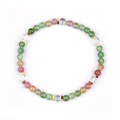 Rainbow Tourmaline & Clear Quartz Radiant Balance Bracelet