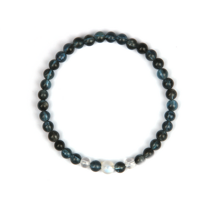 5mm aquamarine with 5mm clearquartz 6mm blue moonstone bracelet for women etherial crystal bracelet natural high quality aquamarine jewellry